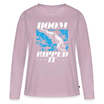 Tremplin Plongée Plongée Plongeurs - T-shirt manches longues Premium bio Femme - rose poudré - Devant - Julia (174cm)