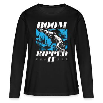 Tremplin Plongée Plongée Plongeurs - T-shirt manches longues Premium bio Femme - noir - Devant - Julia (174cm)