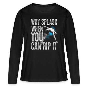 Tremplin Plongée Plongée Plongeurs - T-shirt manches longues Premium bio Femme - noir - Devant - Julia (174cm)