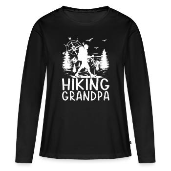Hiking Grandpa Hiking Lover Mountain Hiking - Frauen Premium Bio Langarmshirt - Schwarz - Vorne - Julia (174cm)