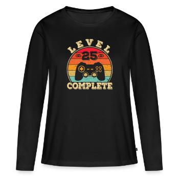 25e anniversaire de mariage 25 ans de mariage Noces d’argent - T-shirt manches longues Premium bio Femme - noir - Devant - Julia (174cm)