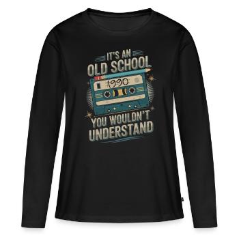 Music, Cassettes & 1990 - Women's Premium Organic Long Sleeve Shirt - black - Front - Julia (174cm)