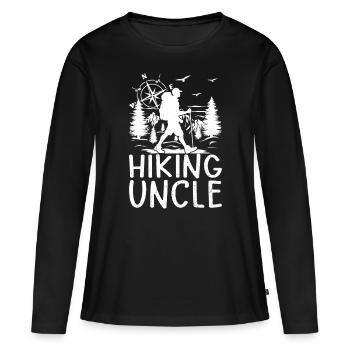 Hiking Uncle Hiking Lover Mountain Hiking Uncle - Frauen Premium Bio Langarmshirt - Schwarz - Vorne - Julia (174cm)