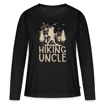 Hiking Uncle Hiking Lover Mountain Hiking Uncle - Frauen Premium Bio Langarmshirt - Schwarz - Vorne - Julia (174cm)