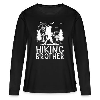 Hiking Brother Hiking Lover Mountain Hiking - Frauen Premium Bio Langarmshirt - Schwarz - Vorne - Julia (174cm)