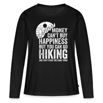 Mountain Hiking Funny Hiking Funny Hiking Sayings - Frauen Premium Bio Langarmshirt - Schwarz - Vorne - Julia (174cm)