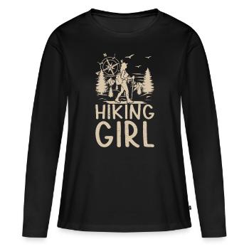 Mountain Hiking Girl Hiking Girl - Frauen Premium Bio Langarmshirt - Schwarz - Vorne - Julia (174cm)
