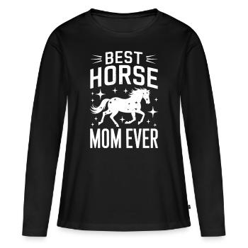 Pferde Spruch Reitsport Lustiges Pferde Geschenk - Frauen Premium Bio Langarmshirt - Schwarz - Vorne - Julia (174cm)