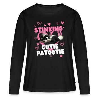 Cutie Patootie - Skunk Cutie : Fan drôle d’animaux - T-shirt manches longues Premium bio Femme - noir - Devant - Julia (174cm)