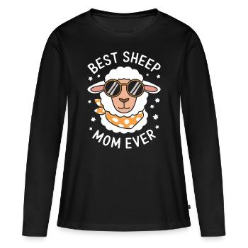 Schaf Spruch Hausschaf Lustiges Schafe Geschenk - Frauen Premium Bio Langarmshirt - Schwarz - Vorne - Julia (174cm)