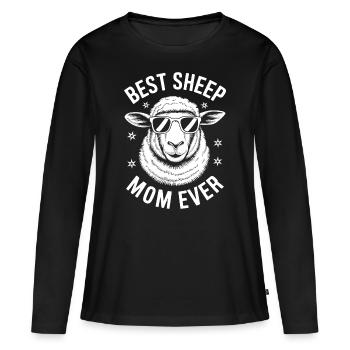 Schaf Spruch Hausschaf Lustiges Schafe Geschenk - Frauen Premium Bio Langarmshirt - Schwarz - Vorne - Julia (174cm)