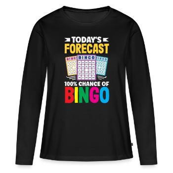 100 % de chances de prédiction de bingo - T-shirt manches longues Premium bio Femme - noir - Devant - Julia (174cm)