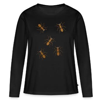 fourmis insectes insecte fourmi - T-shirt manches longues Premium bio Femme - noir - Devant - Julia (174cm)