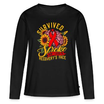 Schlaganfall Erholung - Frauen Premium Bio Langarmshirt - Schwarz - Vorne - Julia (174cm)