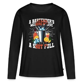 Barman Barman Barman - T-shirt manches longues Premium bio Femme - noir - Devant - Julia (174cm)