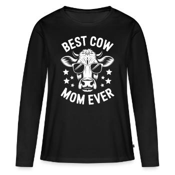 Cow Saying Cows Farmer Funny Cow Gift - Women's Premium Organic Long Sleeve Shirt - black - Front - Julia (174cm)