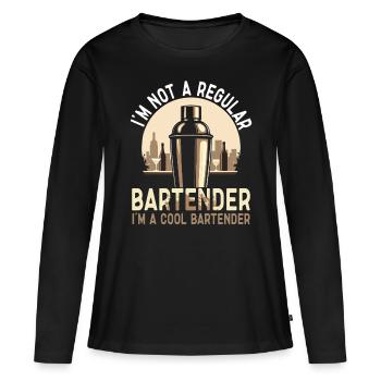 Barman Barman Barman - T-shirt manches longues Premium bio Femme - noir - Devant - Julia (174cm)