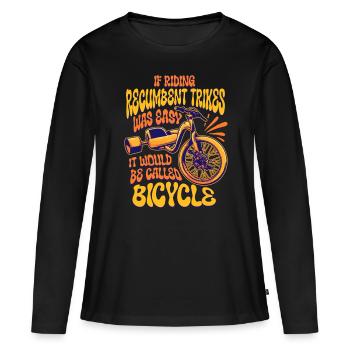 Tricycle couché Tricycle couché - T-shirt manches longues Premium bio Femme - noir - Devant - Julia (174cm)