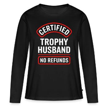 Ehemann - Frauen Premium Bio Langarmshirt - Schwarz - Vorne - Julia (174cm)