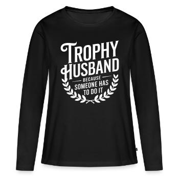 Ehemann - Frauen Premium Bio Langarmshirt - Schwarz - Vorne - Julia (174cm)