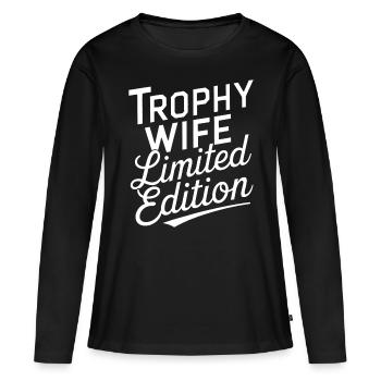 Ehefrau - Frauen Premium Bio Langarmshirt - Schwarz - Vorne - Julia (174cm)