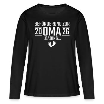 Beförderung zur Oma 2026 loading - Frauen Premium Bio Langarmshirt - Schwarz - Vorne - Julia (174cm)