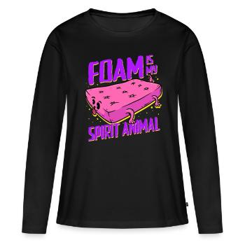 Polsterer Polsterin Foam Is My Spirit Animal - Frauen Premium Bio Langarmshirt - Schwarz - Vorne - Julia (174cm)