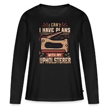 Polsterer Polsterin Polsterei - Frauen Premium Bio Langarmshirt - Schwarz - Vorne - Julia (174cm)