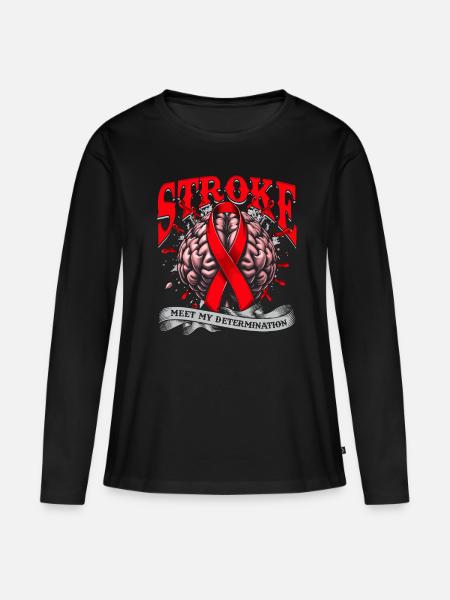 Schlaganfall Erholung - Frauen Premium Bio Langarmshirt - Schwarz