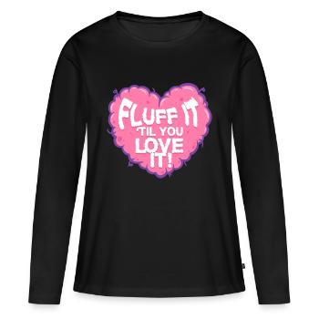 Polsterer Polsterin Fluff It Til You Love It - Frauen Premium Bio Langarmshirt - Schwarz - Vorne - Julia (174cm)