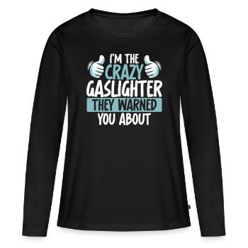 Allume-gaz - T-shirt manches longues Premium bio Femme - noir - Devant - Julia (174cm)