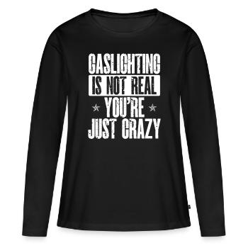 Allume-gaz - T-shirt manches longues Premium bio Femme - noir - Devant - Julia (174cm)