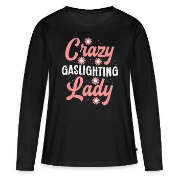Allume-gaz - T-shirt manches longues Premium bio Femme - noir - Devant - Julia (174cm)