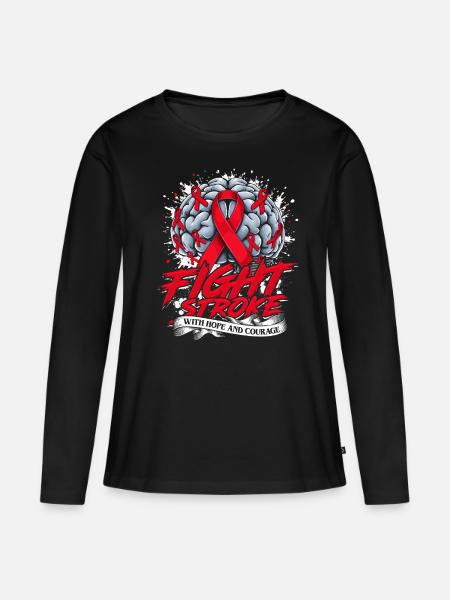 Schlaganfall Erholung - Frauen Premium Bio Langarmshirt - Schwarz