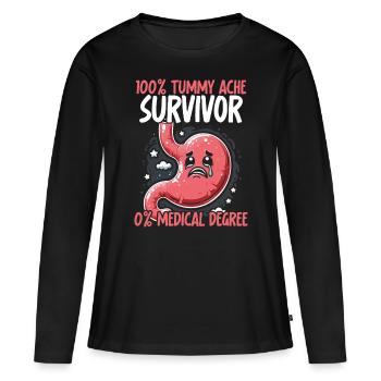 Douleur à l’estomac Survivant Douleur à l’estomac - T-shirt manches longues Premium bio Femme - noir - Devant - Julia (174cm)