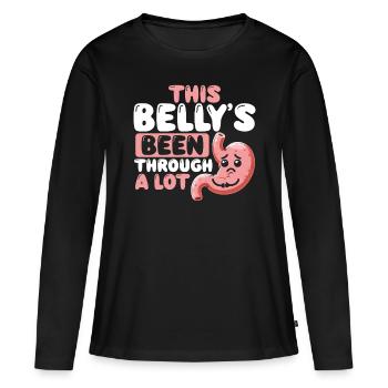 Douleur à l’estomac Survivant Douleur à l’estomac - T-shirt manches longues Premium bio Femme - noir - Devant - Julia (174cm)
