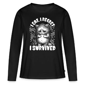 Douleur à l’estomac Survivant Douleur à l’estomac - T-shirt manches longues Premium bio Femme - noir - Devant - Julia (174cm)