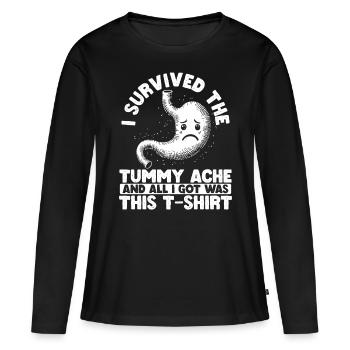 Douleur à l’estomac Survivant Douleur à l’estomac - T-shirt manches longues Premium bio Femme - noir - Devant - Julia (174cm)