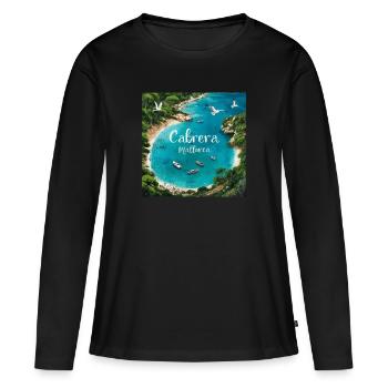 Cabrera Mallorca - T-shirt manches longues Premium bio Femme - noir - Devant - Julia (174cm)