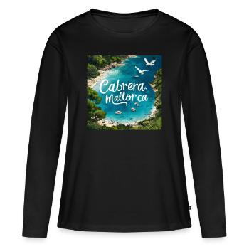 Cabrera Mallorca - T-shirt manches longues Premium bio Femme - noir - Devant - Julia (174cm)