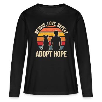 Adopt Hope – Rescue Love - Frauen Premium Bio Langarmshirt - Schwarz - Vorne - Julia (174cm)