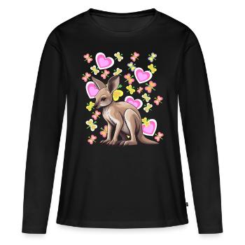 Kangourou Kids Australie Zoo Zoo Animaux du zoo - T-shirt manches longues Premium bio Femme - noir - Devant - Julia (174cm)