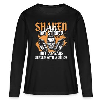 Barman Barman Barman - T-shirt manches longues Premium bio Femme - noir - Devant - Julia (174cm)