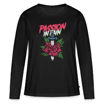Romance sombre - T-shirt manches longues Premium bio Femme - noir - Devant - Julia (174cm)
