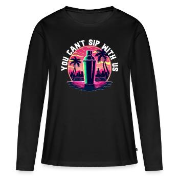 Barman Barman Barman Barman Vous ne pouvez pas siroter avec nous - T-shirt manches longues Premium bio Femme - noir - Devant - Julia (174cm)