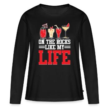 Barman Barman Barman - T-shirt manches longues Premium bio Femme - noir - Devant - Julia (174cm)