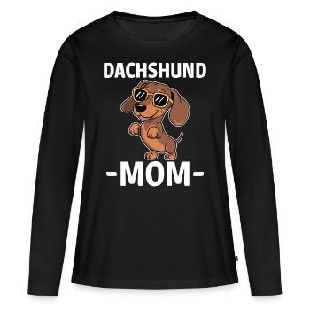 Teckel disant teckel maman drôle teckel cadeau - T-shirt manches longues Premium bio Femme - noir - Devant - Julia (174cm)