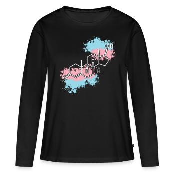 Fierté LGBT transgenre - T-shirt manches longues Premium bio Femme - noir - Devant - Julia (174cm)
