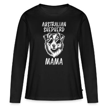 Australian Shepherd Mom Funny Aussie Gift - Women's Premium Organic Long Sleeve Shirt - black - Front - Julia (174cm)