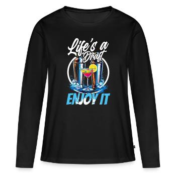Barman Barman Barman - T-shirt manches longues Premium bio Femme - noir - Devant - Julia (174cm)
